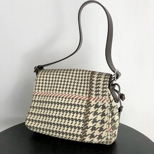 RALPH LAUREN Houndstooth Check Satchel